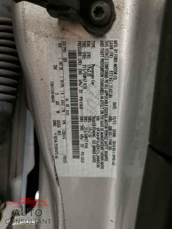 FORD FOCUS 2012 - 1FAHP3J2XCL266036
