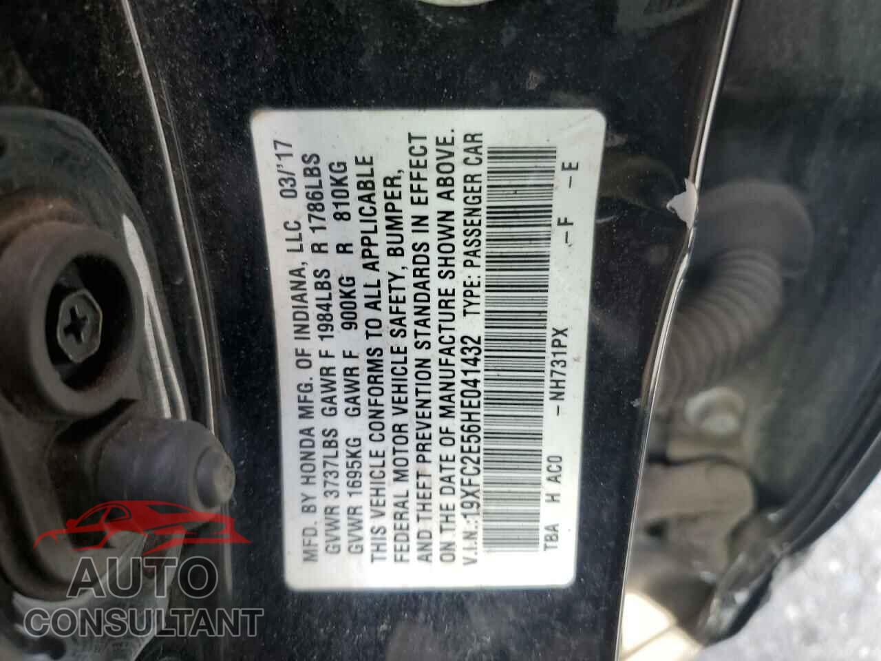 HONDA CIVIC 2017 - 19XFC2E56HE041432