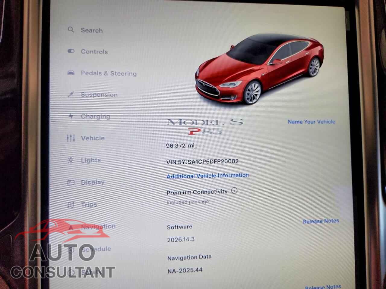 TESLA MODEL S 2013 - 5YJSA1CP5DFP20082