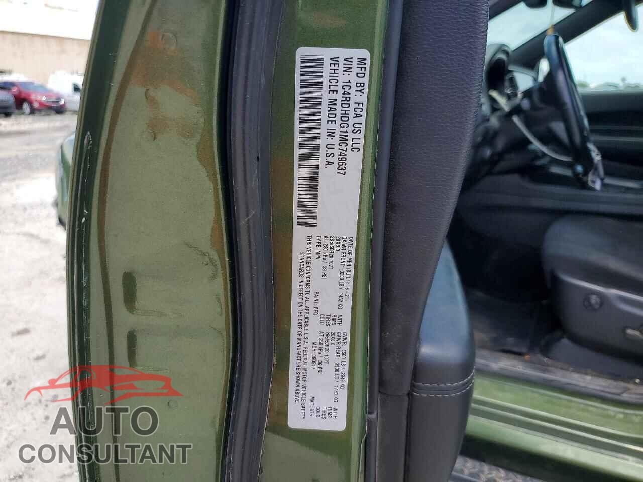 DODGE DURANGO 2021 - 1C4RDHDG1MC749637