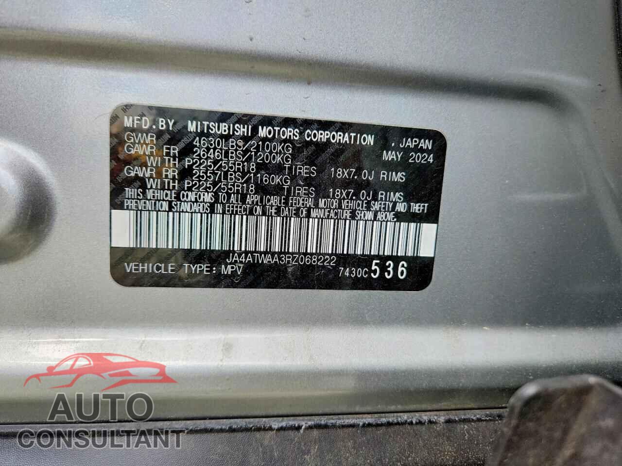 MITSUBISHI ECLIPSE 2024 - JA4ATWAA3RZ068222