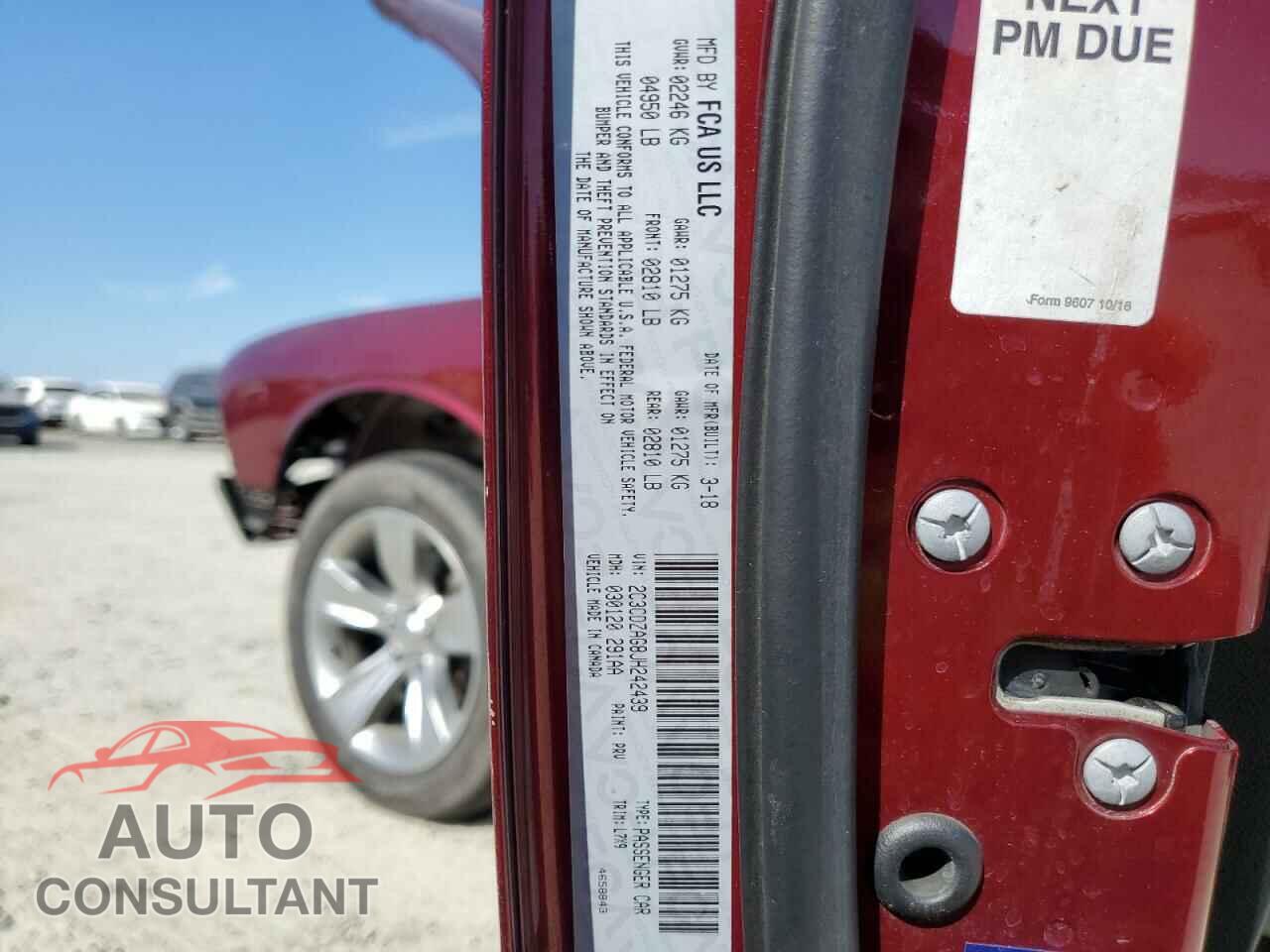 DODGE CHALLENGER 2018 - 2C3CDZAG8JH242439