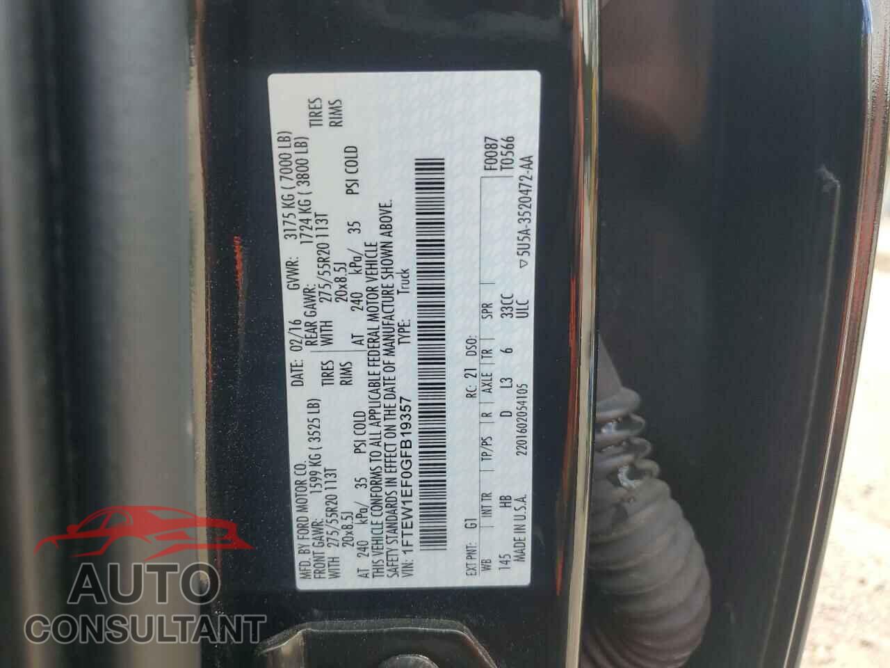 FORD F-150 2016 - 1FTEW1EF0GFB19357