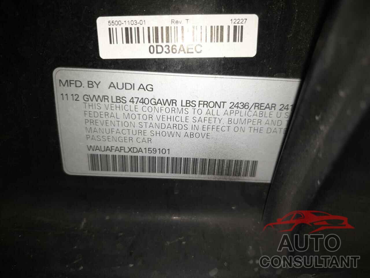 AUDI A4 2013 - WAUAFAFLXDA159101