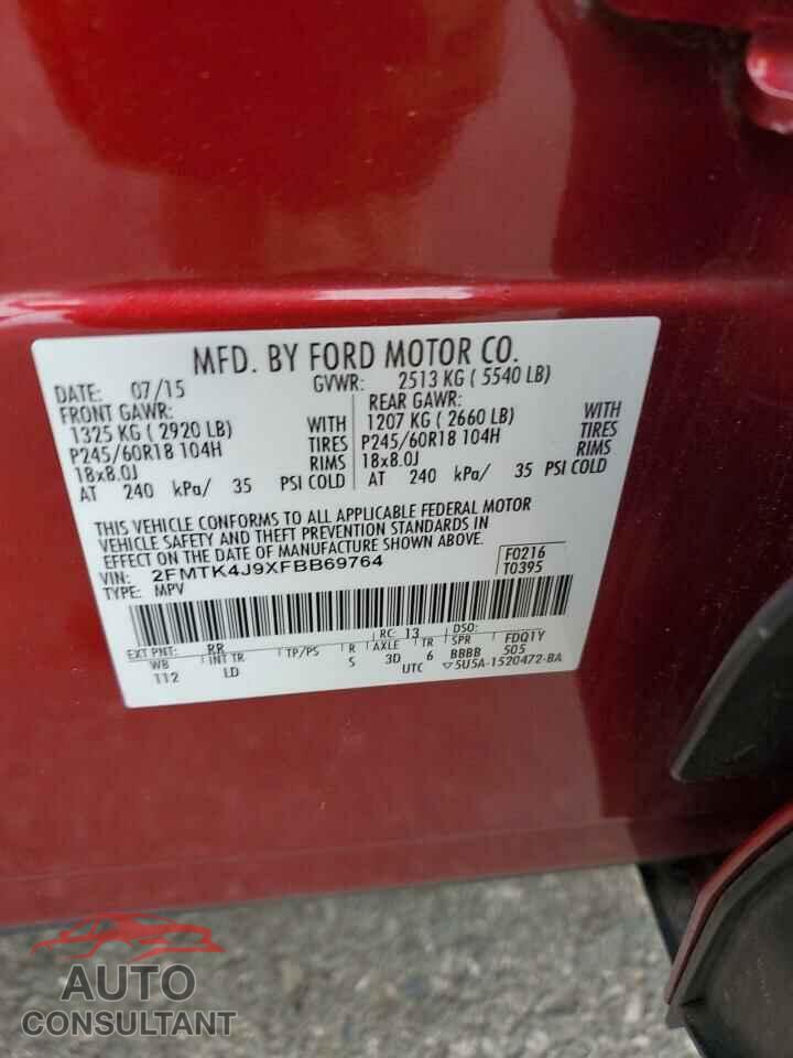 FORD EDGE 2015 - 2FMTK4J9XFBB69764