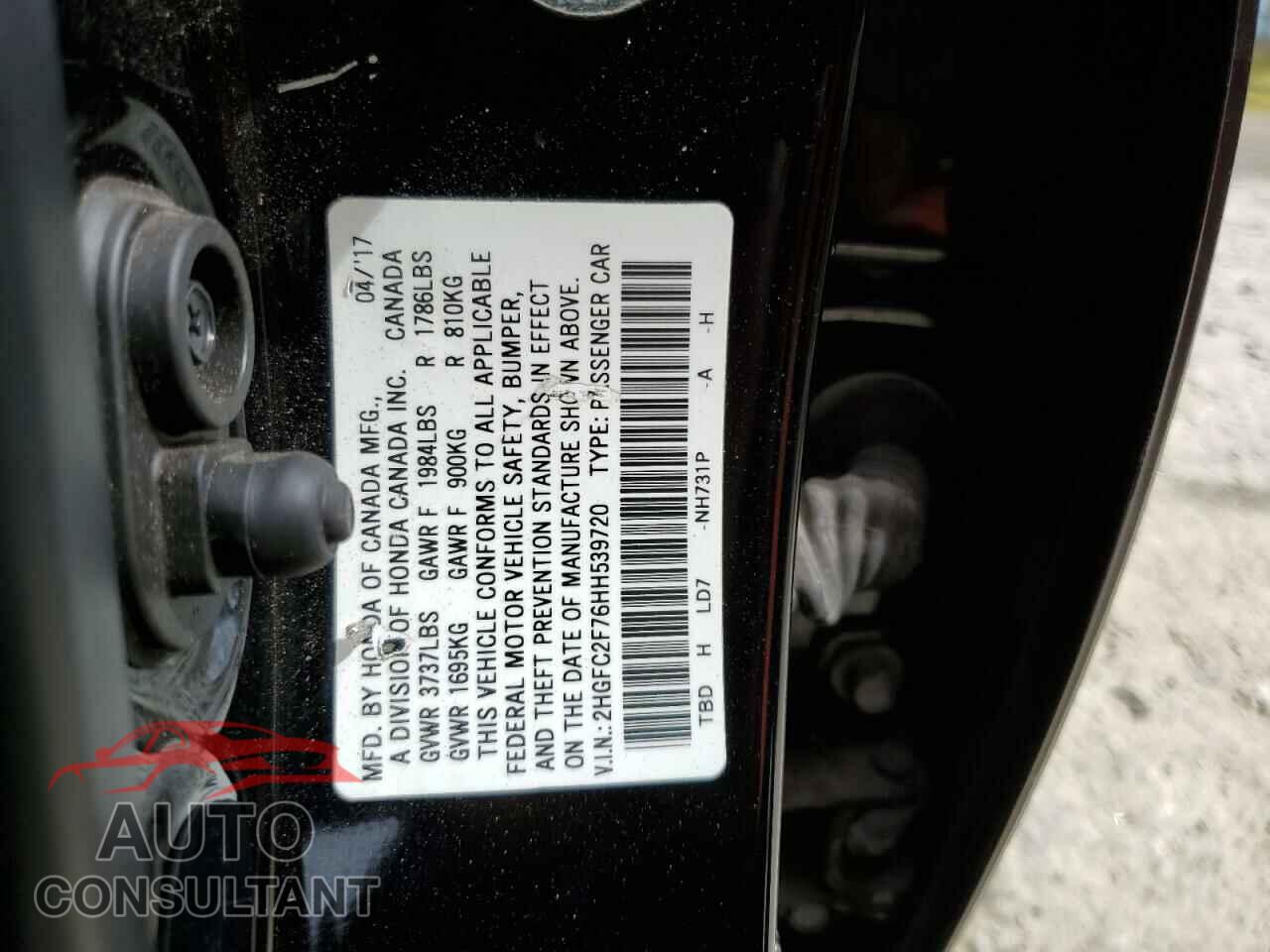HONDA CIVIC 2017 - 2HGFC2F76HH539720