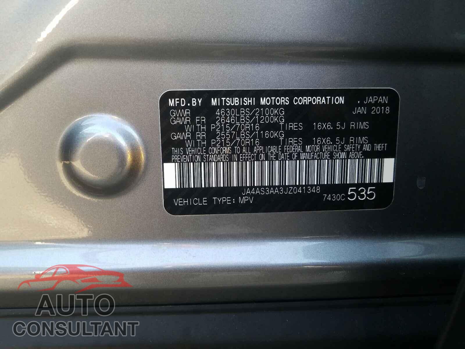 MITSUBISHI ECLIPSE 2018 - JA4AS3AA3JZ041348