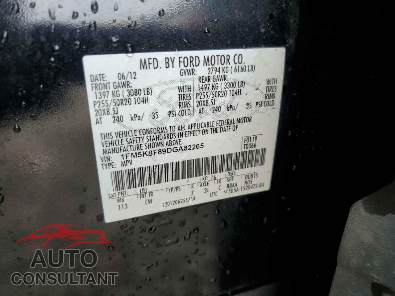 FORD EXPLORER 2013 - 1FM5K8F89DGA82265