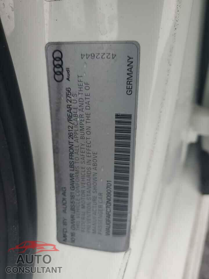 AUDI A6 2016 - WAUGFAFC7GN090701
