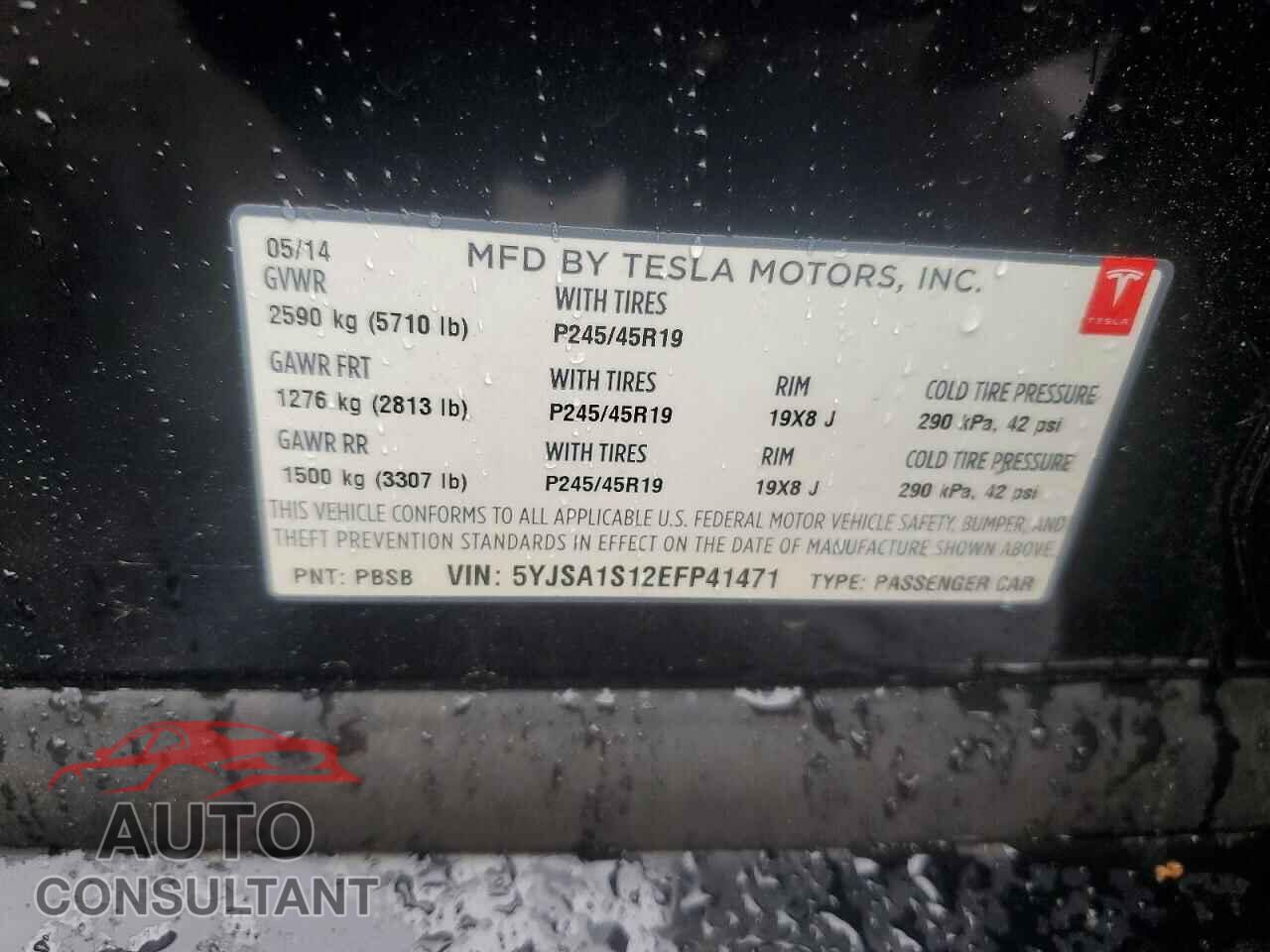 TESLA MODEL S 2014 - 5YJSA1S12EFP41471