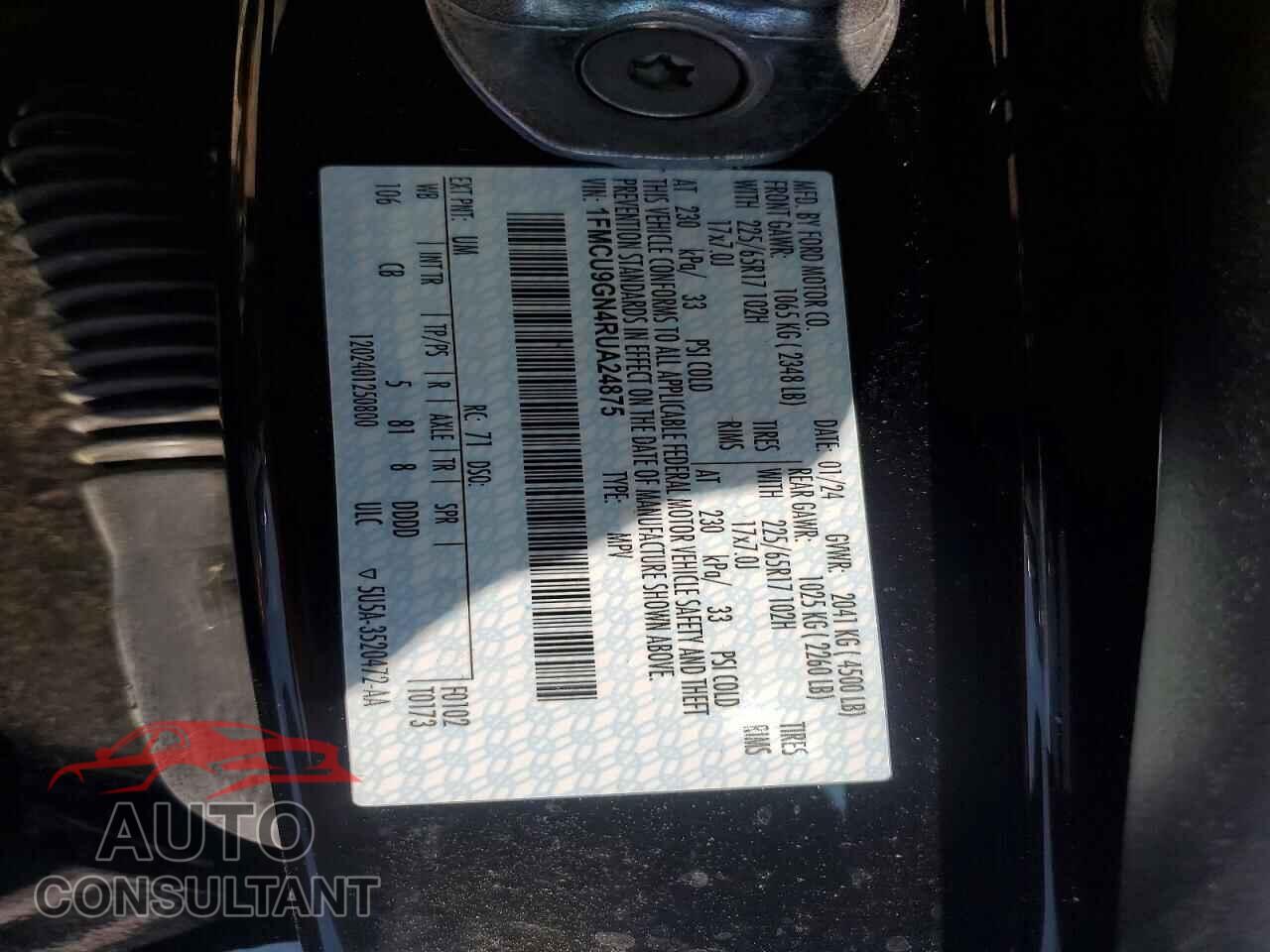 FORD ESCAPE 2024 - 1FMCU9GN4RUA24875