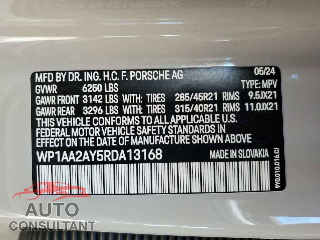 PORSCHE CAYENNE 2024 - WP1AA2AY5RDA13168