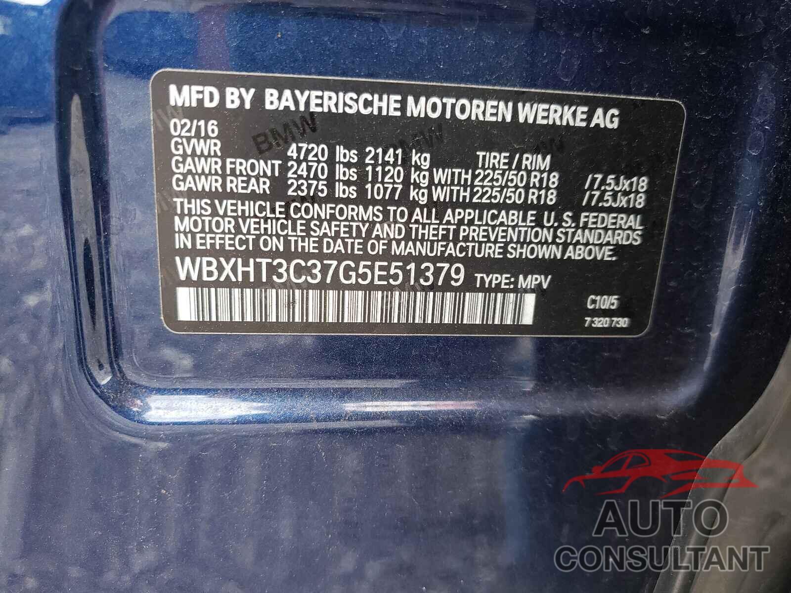 BMW X1 2016 - WBXHT3C37G5E51379