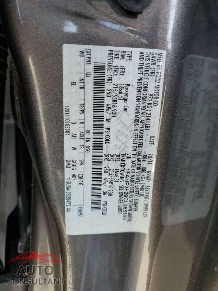 FORD FOCUS 2012 - 1FAHP3F29CL265100