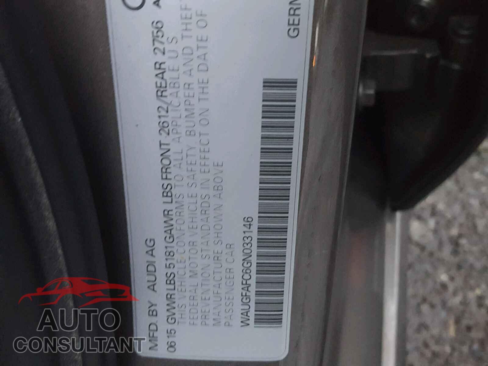 AUDI A6 2016 - WAUGFAFC6GN033146