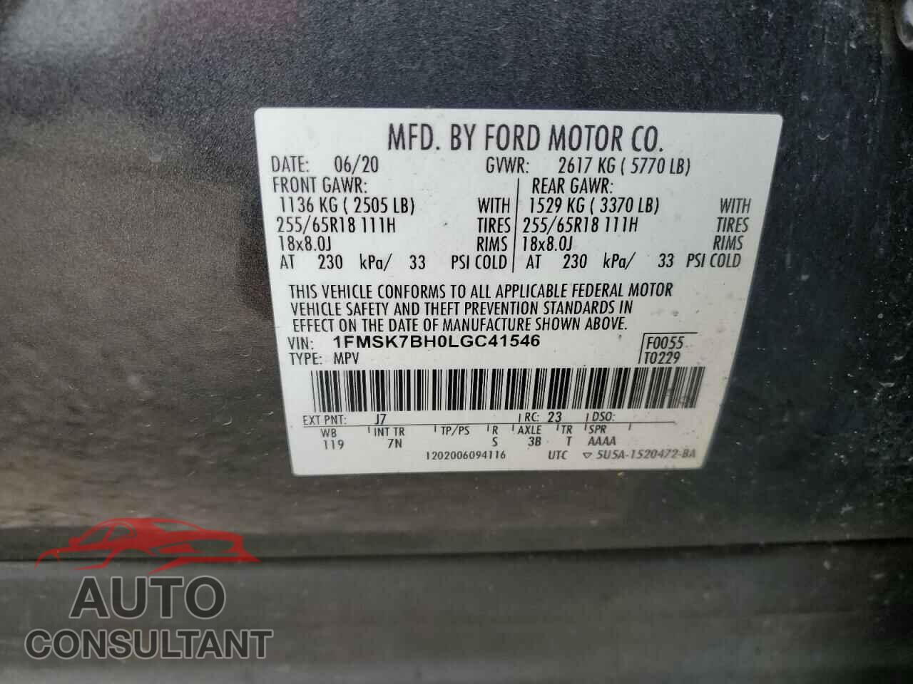 FORD EXPLORER 2020 - 1FMSK7BH0LGC41546