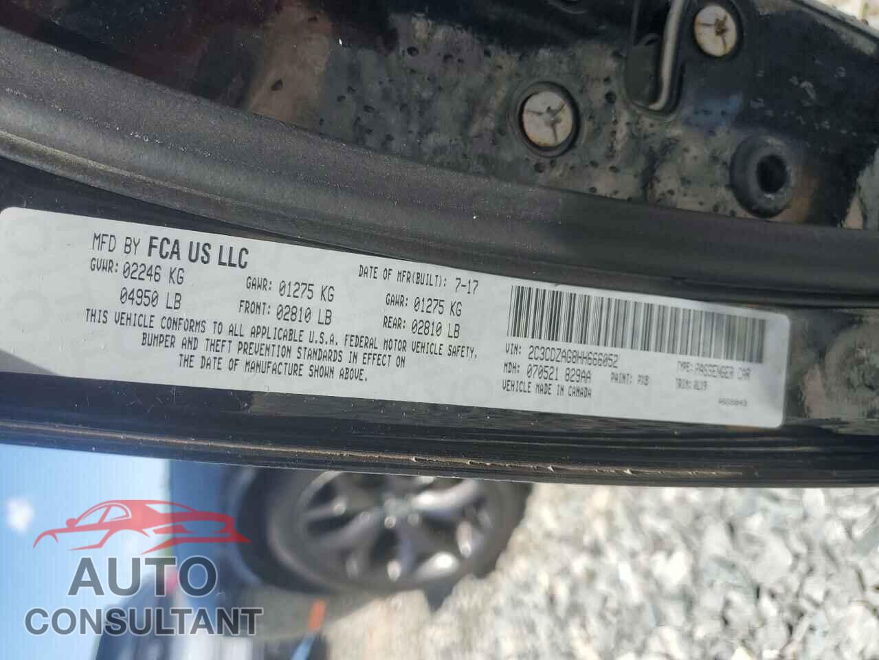DODGE CHALLENGER 2017 - 2C3CDZAG8HH666052