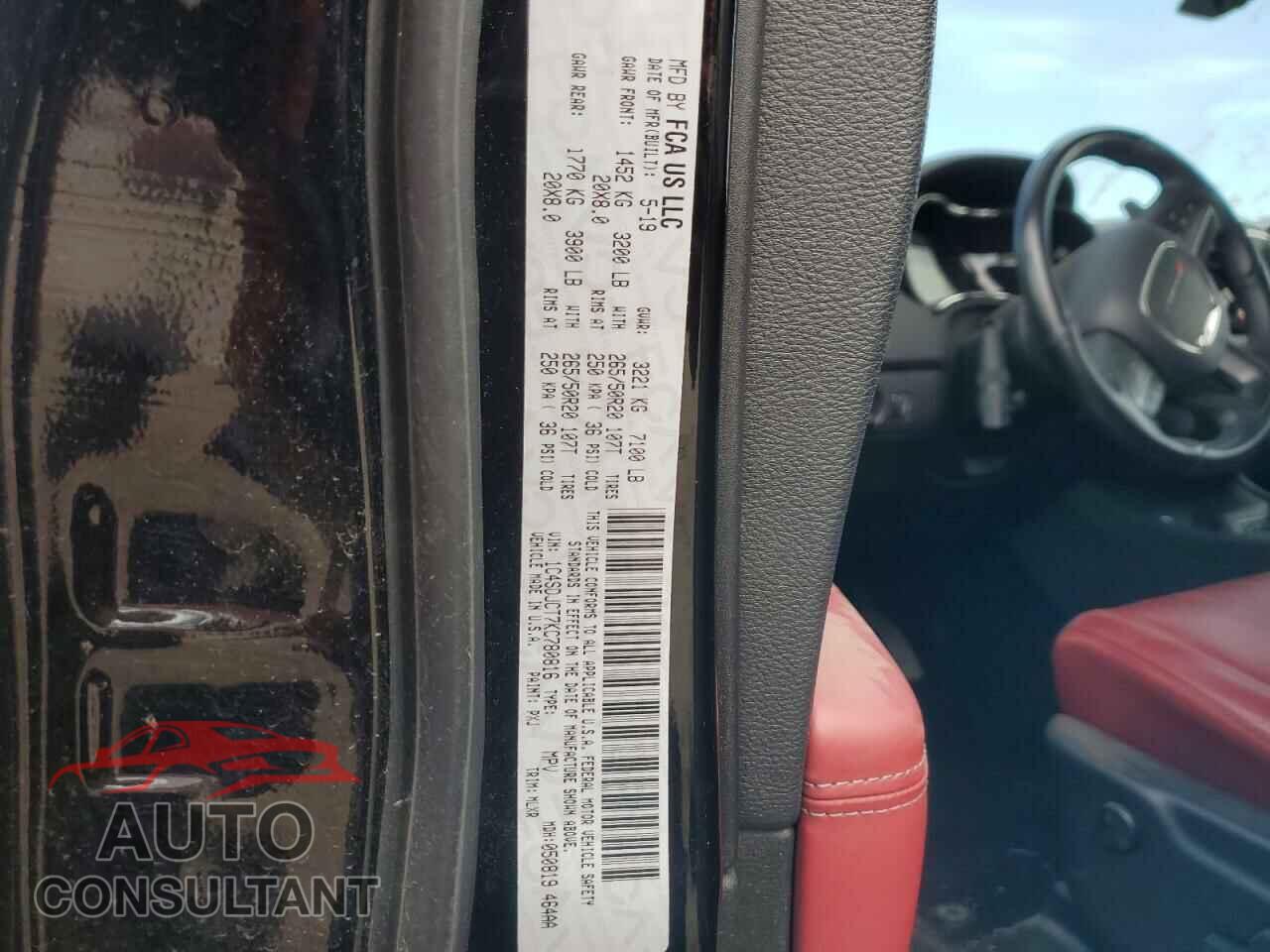 DODGE DURANGO 2019 - 1C4SDJCT7KC780816