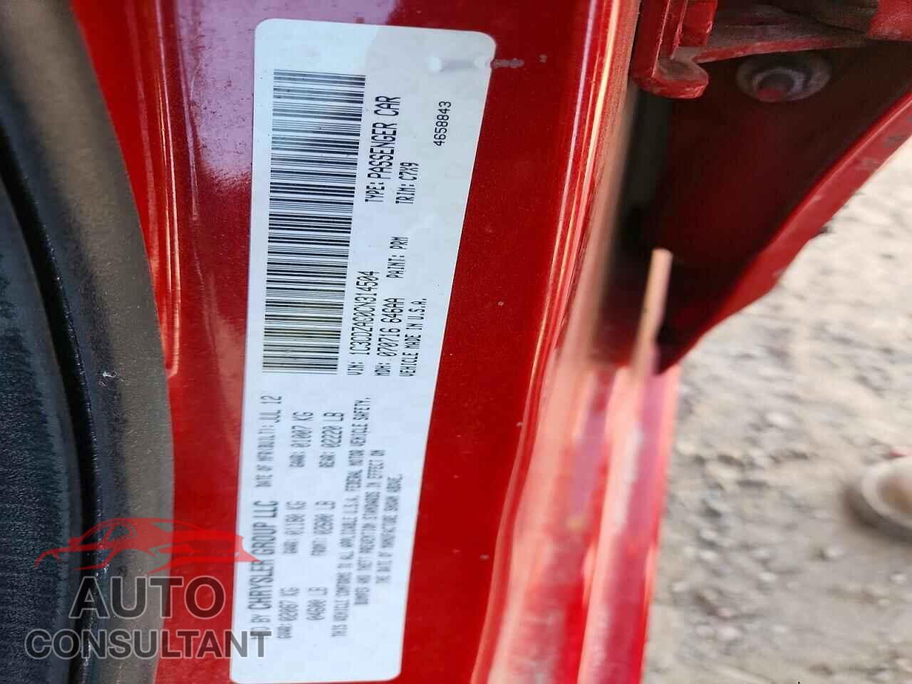 DODGE AVENGER 2012 - 1C3CDZAG0CN314504
