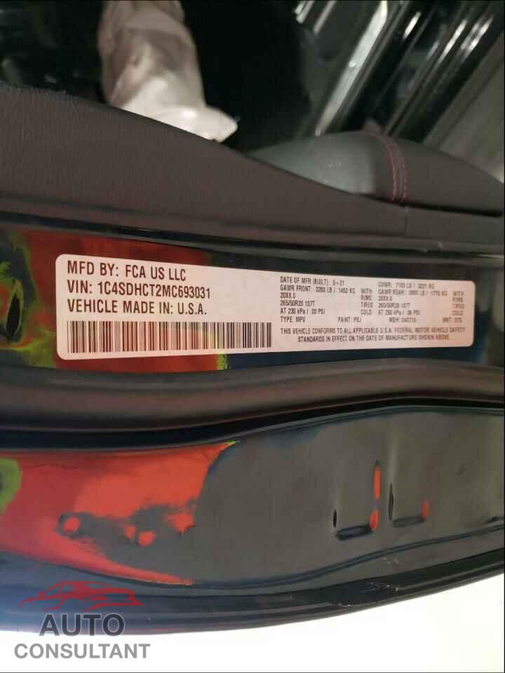 DODGE DURANGO 2021 - 1C4SDHCT2MC693031