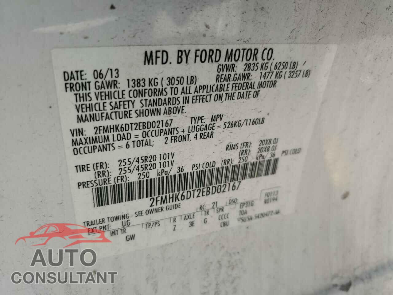 FORD FLEX 2014 - 2FMHK6DT2EBD02167