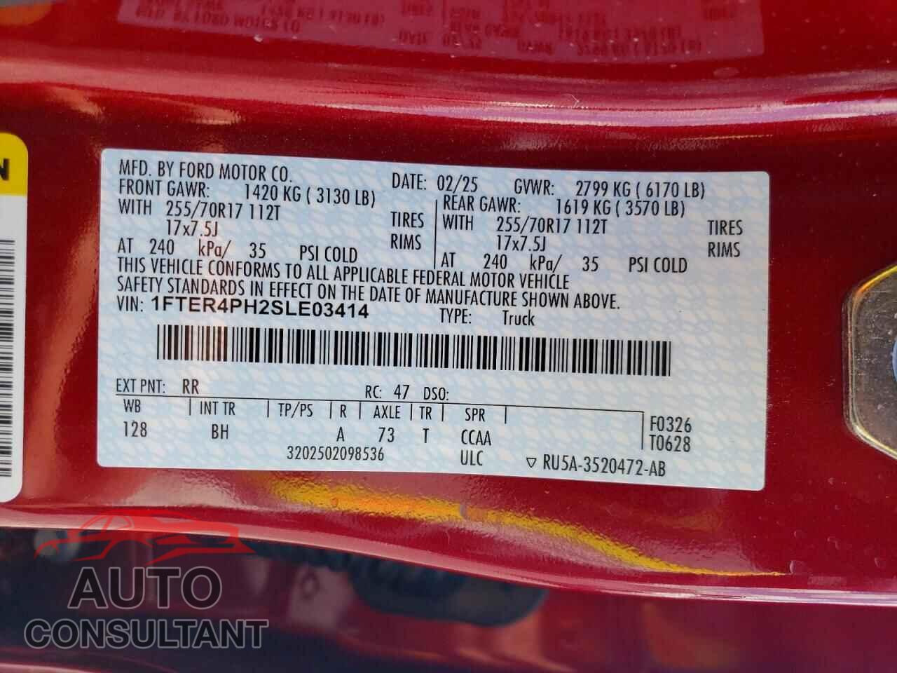 FORD RANGER 2025 - 1FTER4PH2SLE03414