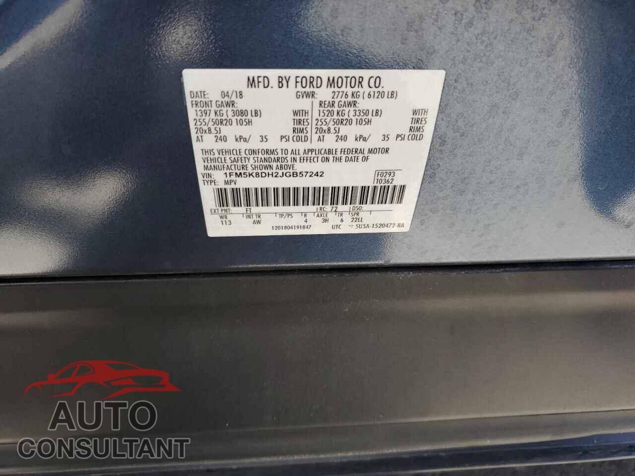 FORD EXPLORER 2018 - 1FM5K8DH2JGB57242