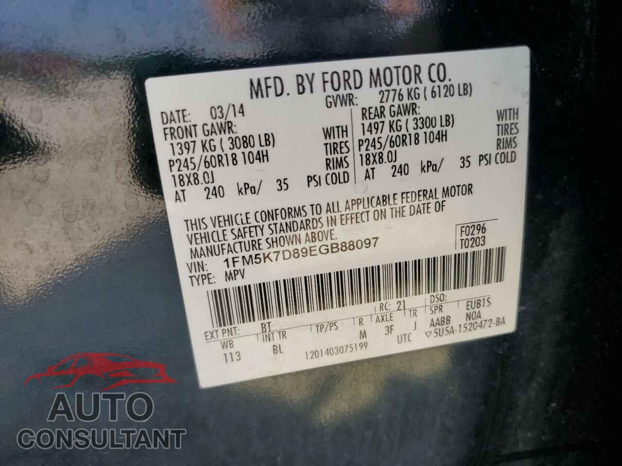 FORD EXPLORER 2014 - 1FM5K7D89EGB88097