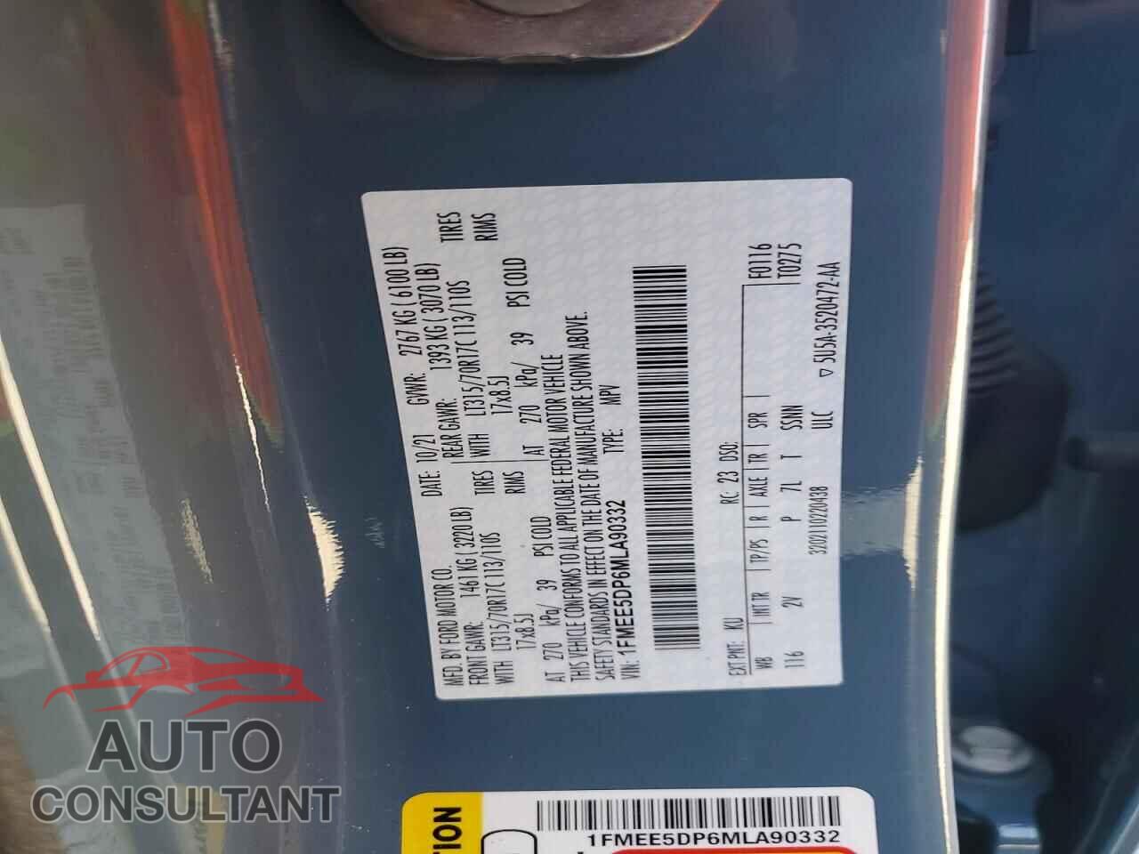 FORD BRONCO 2021 - 1FMEE5DP6MLA90332
