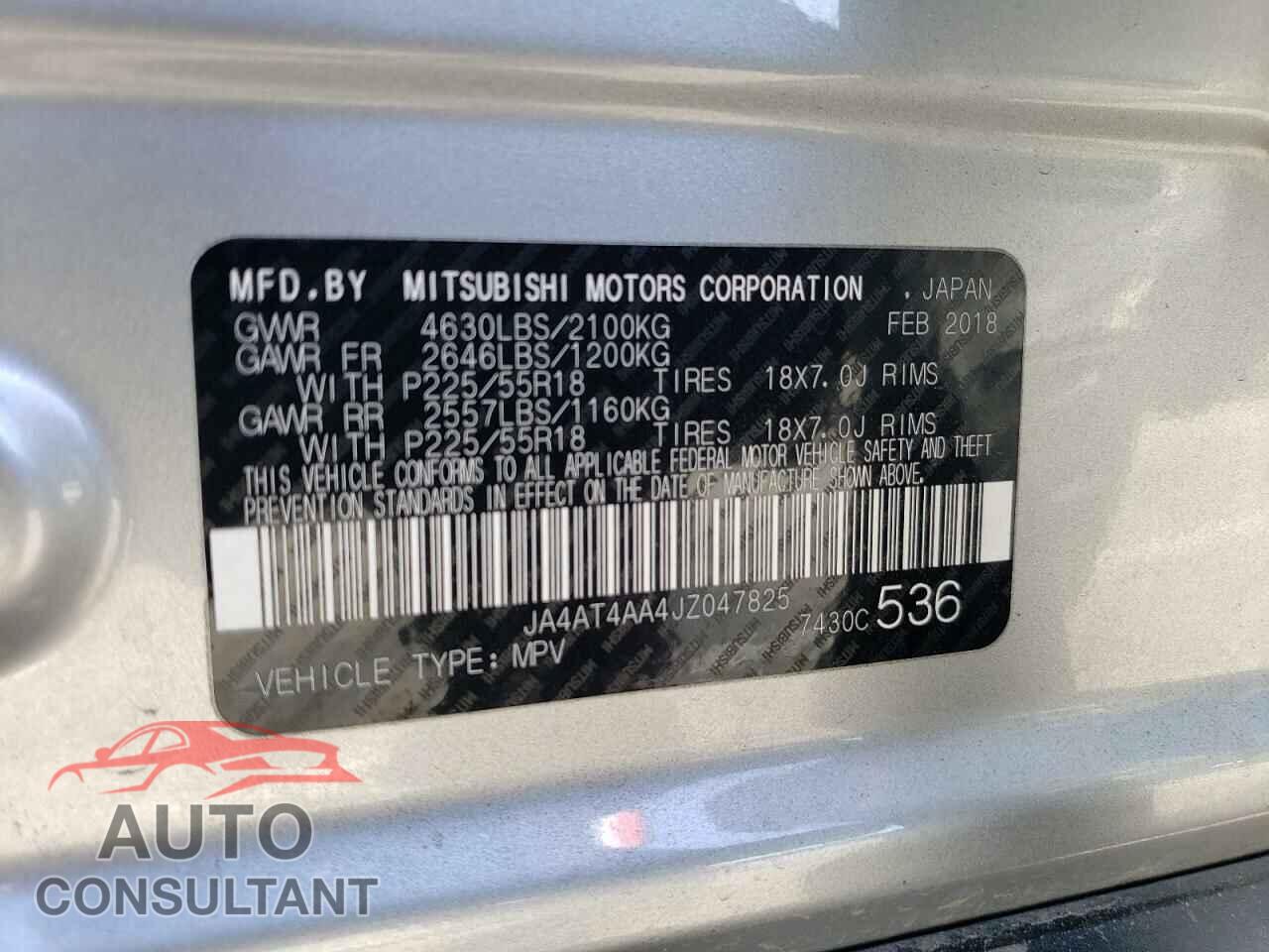 MITSUBISHI ECLIPSE 2018 - JA4AT4AA4JZ047825