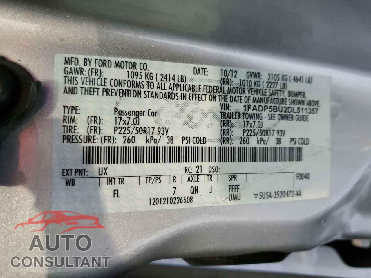 FORD CMAX 2013 - 1FADP5BU2DL511357