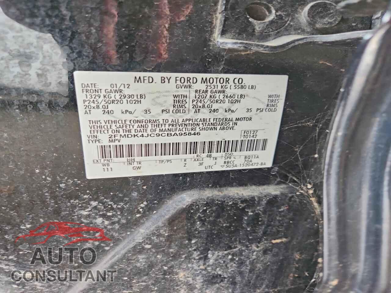 FORD EDGE 2012 - 2FMDK4JC9CBA95846