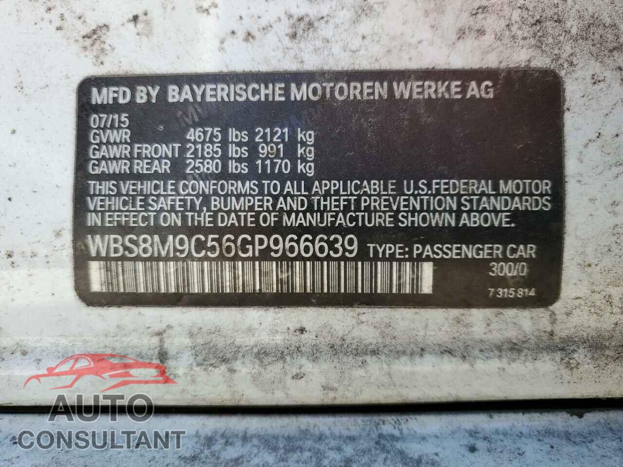 BMW M3 2016 - WBS8M9C56GP966639