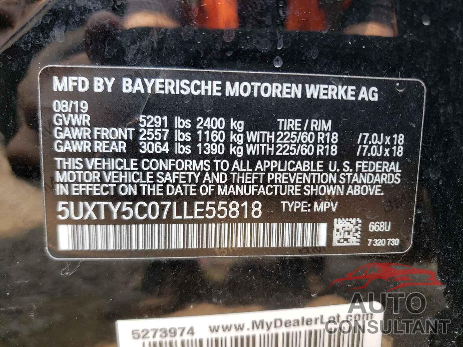 BMW X3 2020 - 5UXTY5C07LLE55818