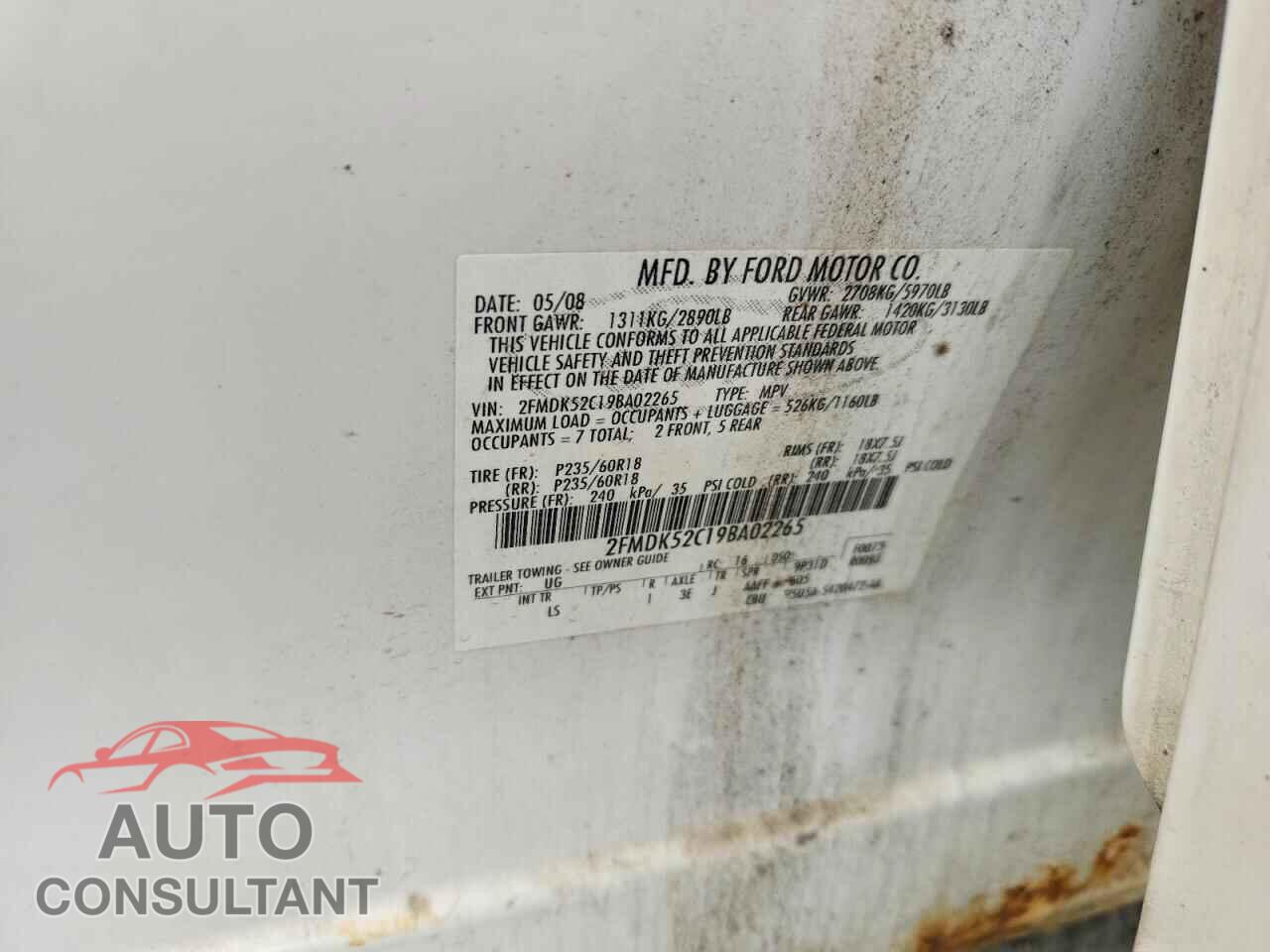 FORD FLEX 2009 - 2FMDK52C19BA02265