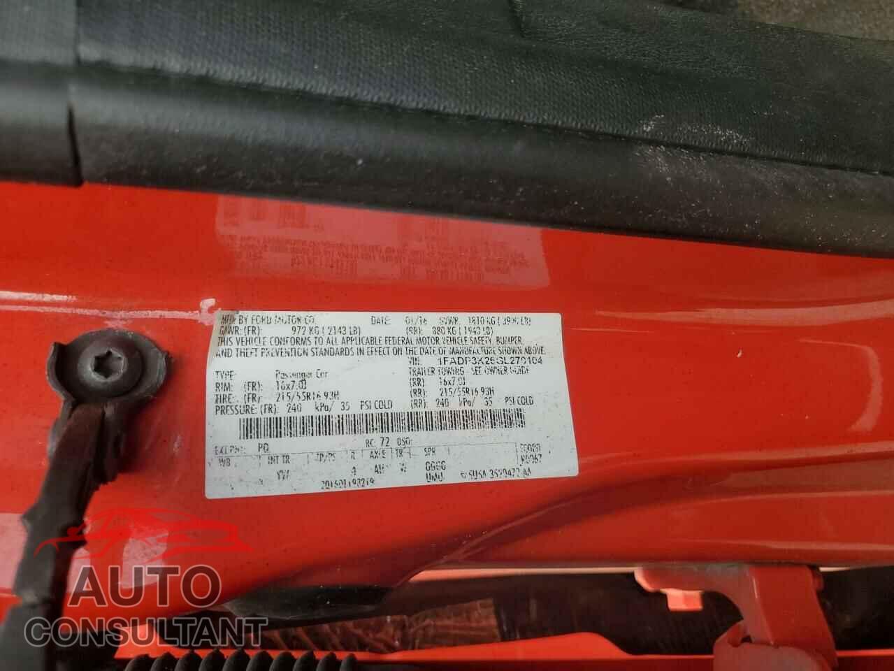 FORD FOCUS 2016 - 1FADP3K26GL270104