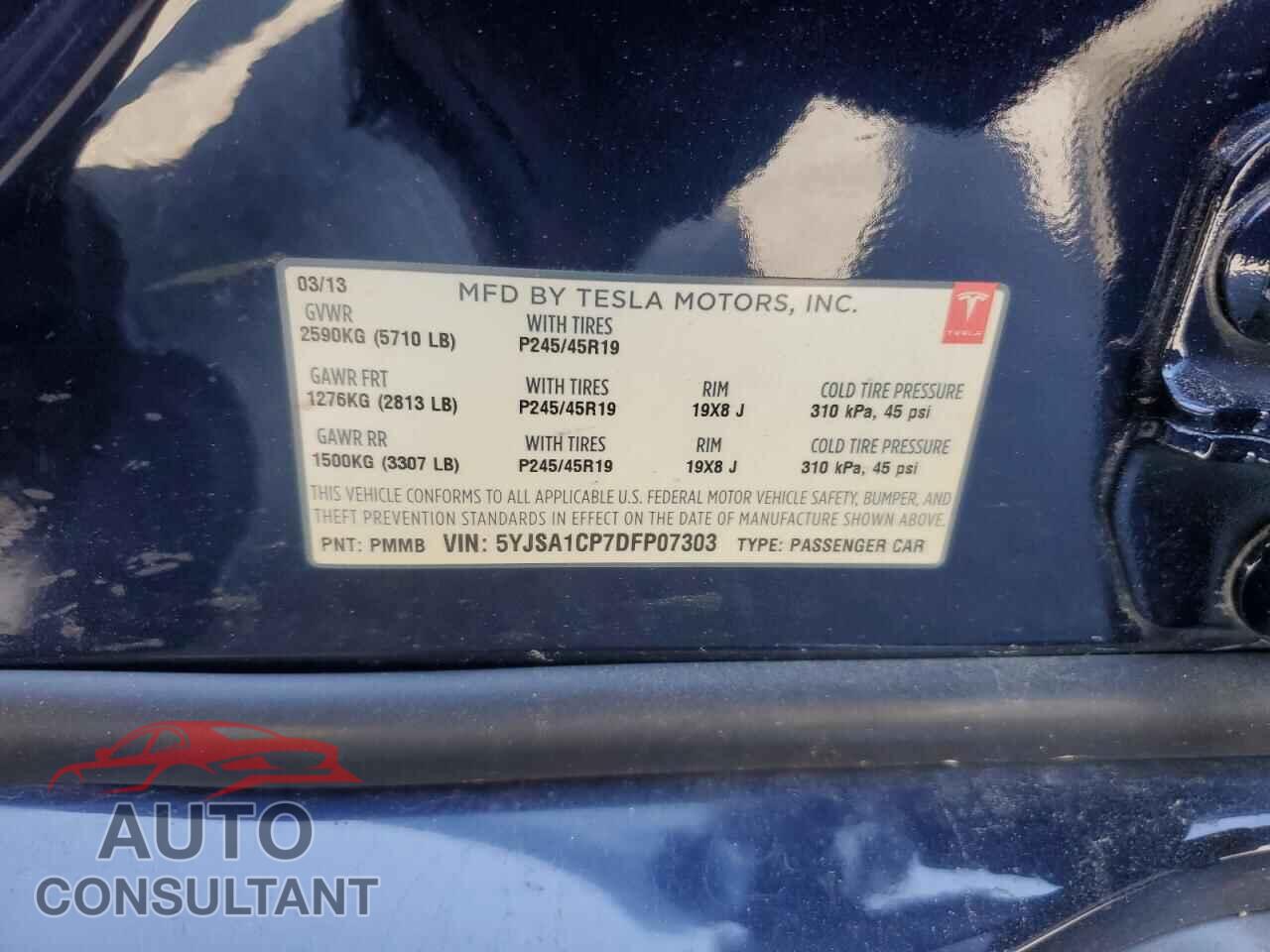 TESLA MODEL S 2013 - 5YJSA1CP7DFP07303