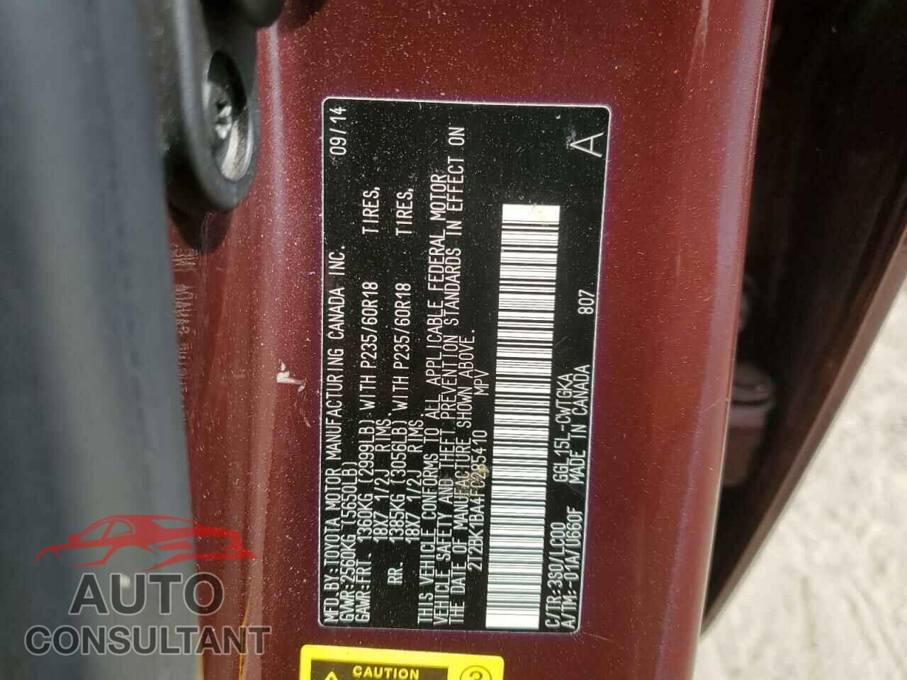 LEXUS RX350 2015 - 2T2BK1BA4FC285410