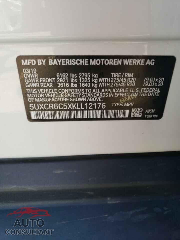 BMW X5 2019 - 5UXCR6C5XKLL12176