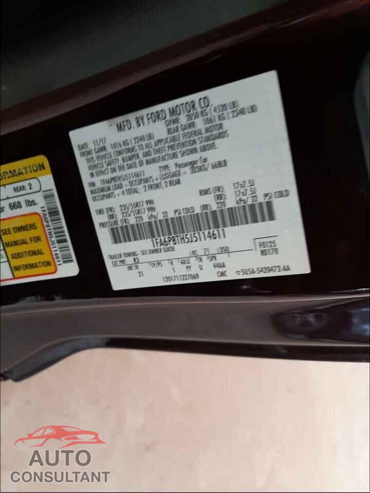 FORD MUSTANG 2018 - 1FA6P8TH5J5114611