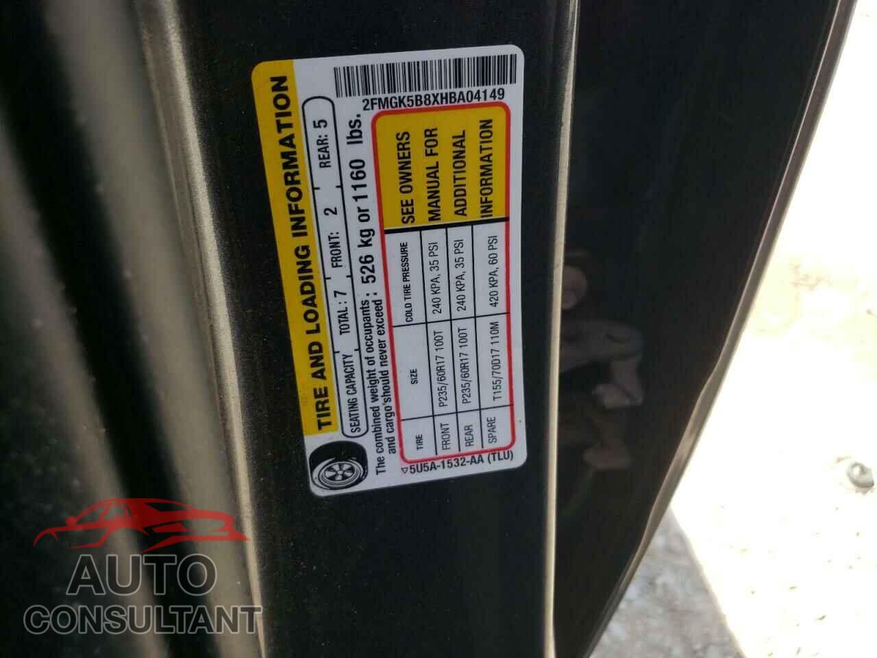 FORD FLEX 2017 - 2FMGK5B8XHBA04149