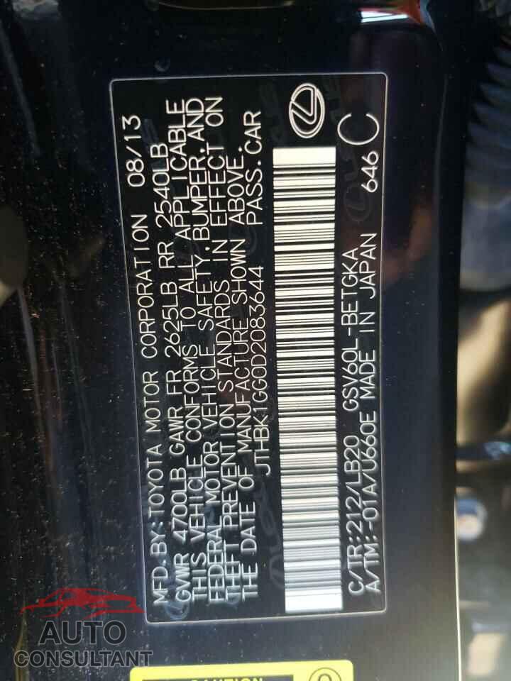 LEXUS ES350 2013 - JTHBK1GG0D2083644