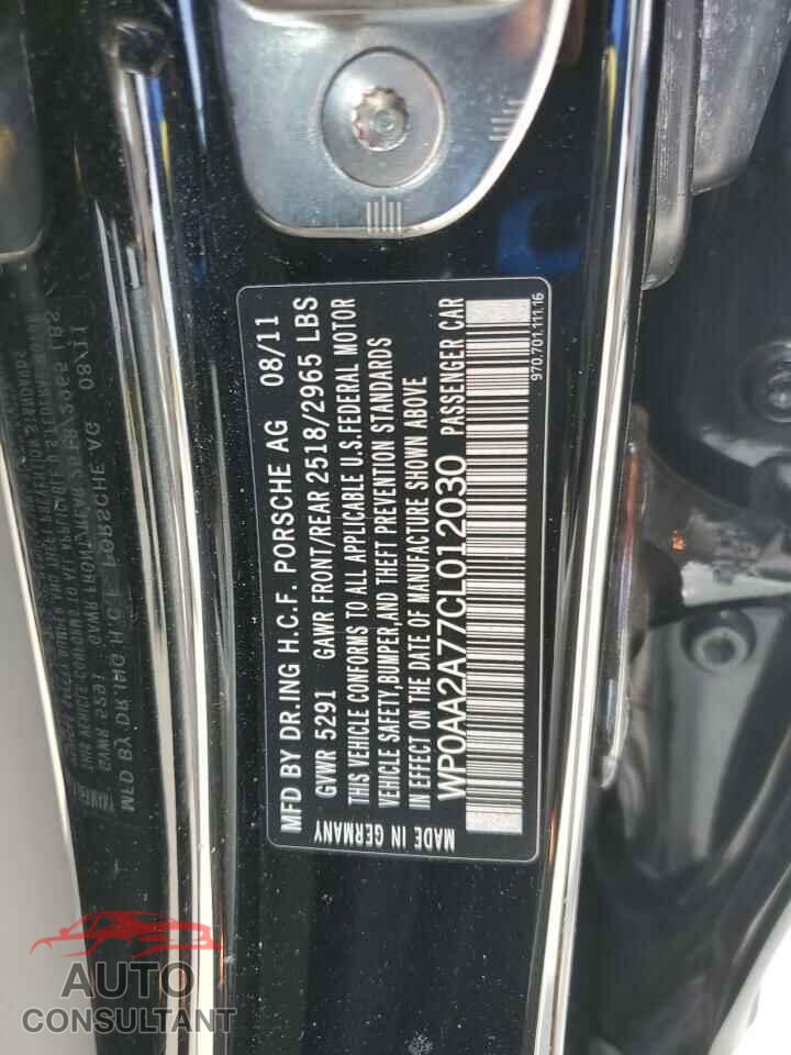 PORSCHE PANAMERA 2012 - WP0AA2A77CL012030