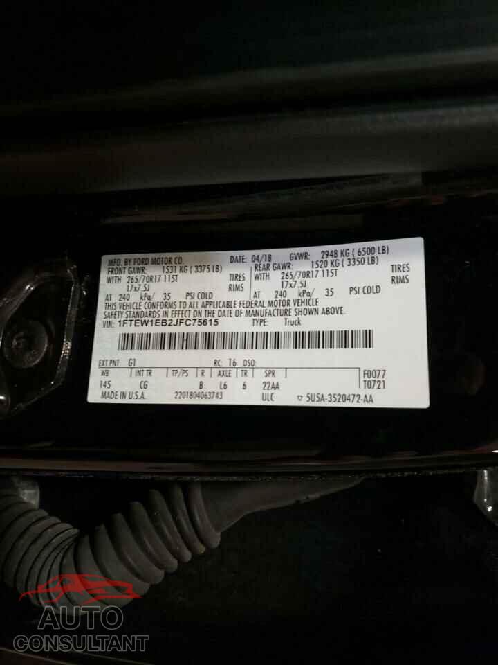 FORD F-150 2018 - 1FTEW1EB2JFC75615