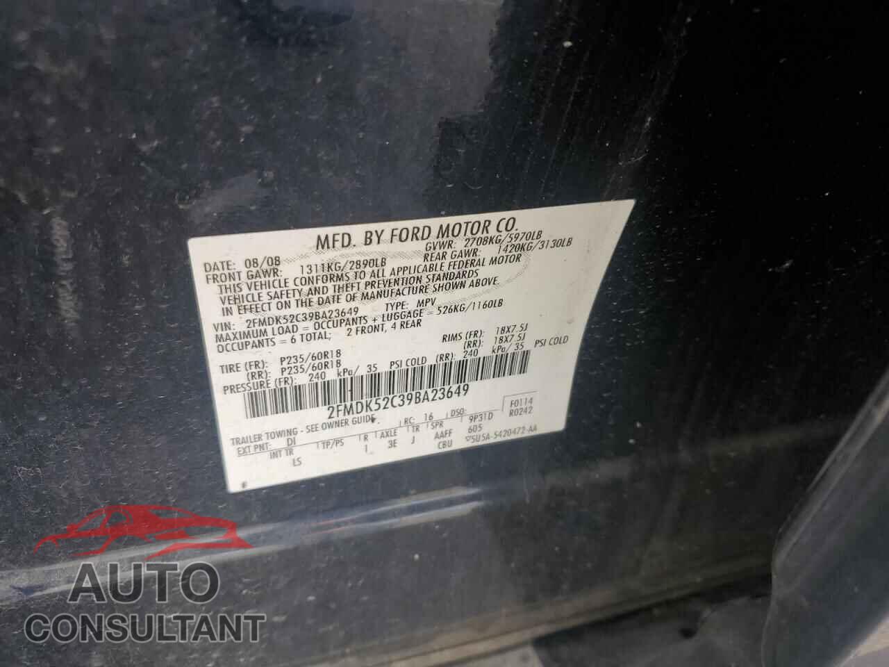 FORD FLEX 2009 - 2FMDK52C39BA23649
