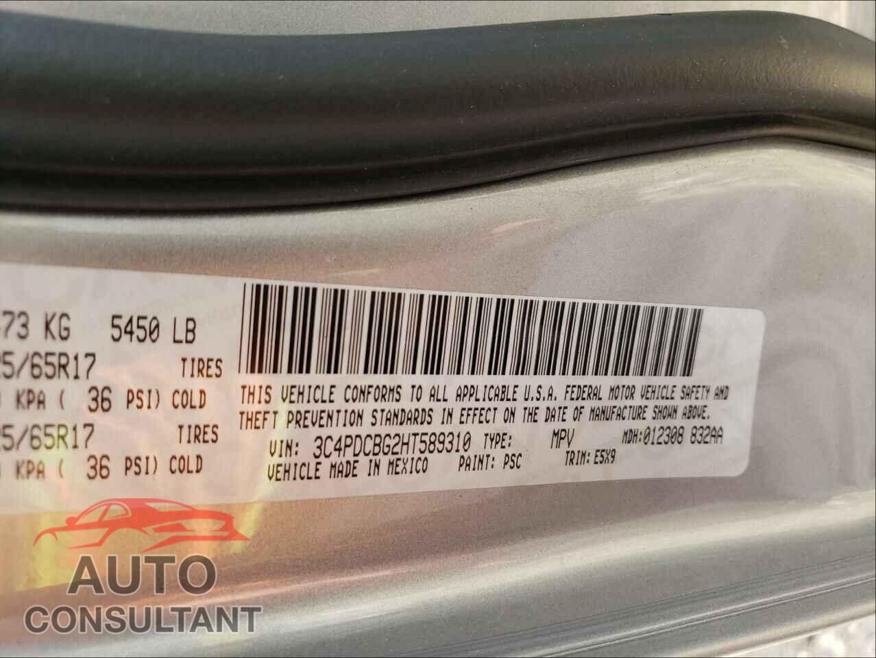 DODGE JOURNEY 2017 - 3C4PDCBG2HT589310