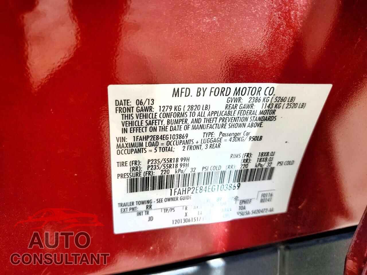 FORD TAURUS 2014 - 1FAHP2E84EG103869
