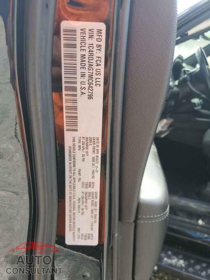 DODGE DURANGO 2021 - 1C4RDJAG7MC642796