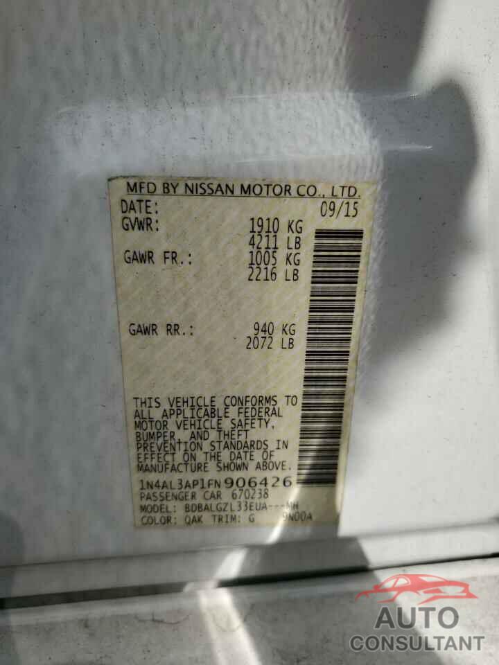 NISSAN ALTIMA 2015 - 1N4AL3AP1FN906426