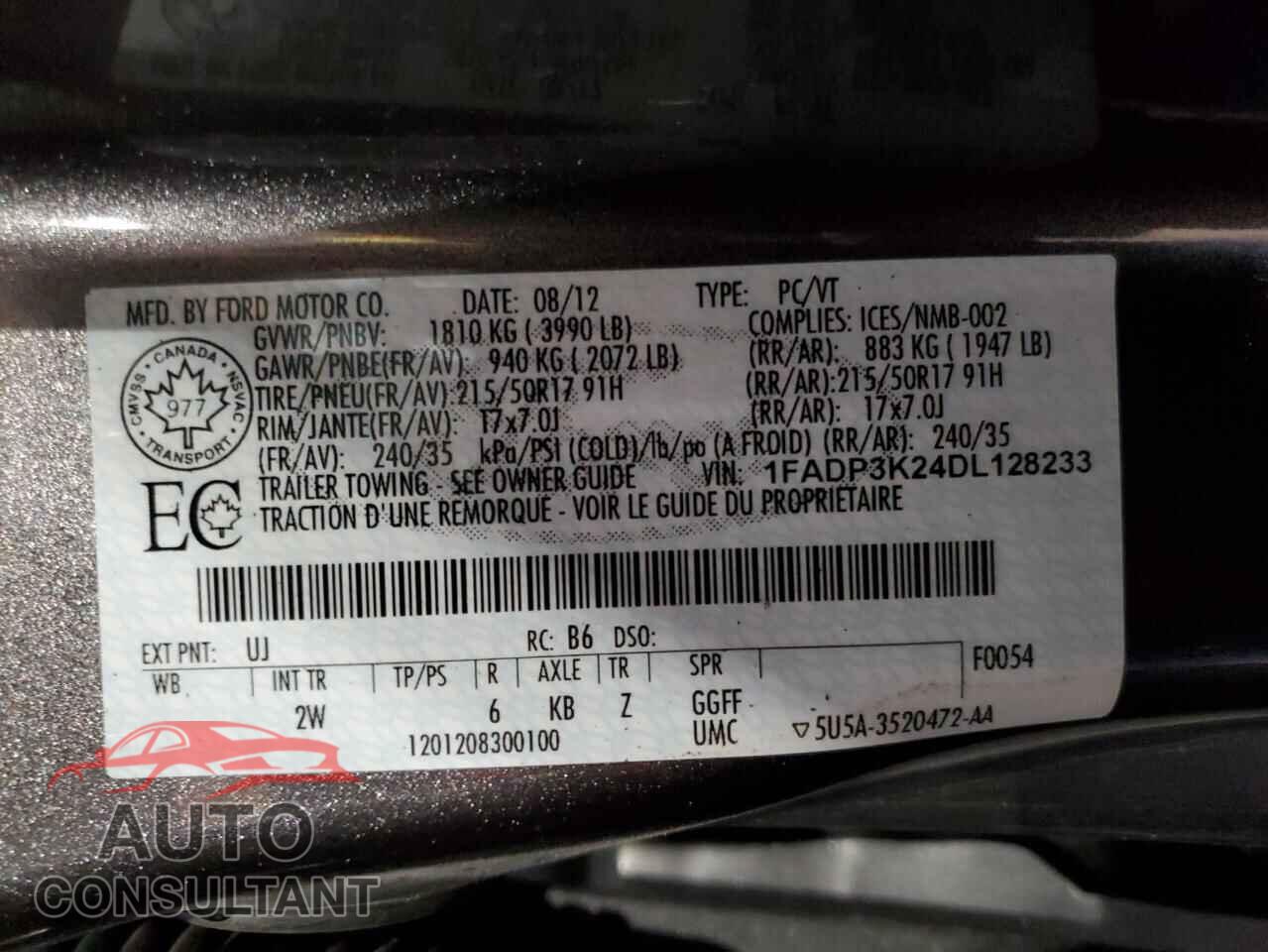 FORD FOCUS 2013 - 1FADP3K24DL128233